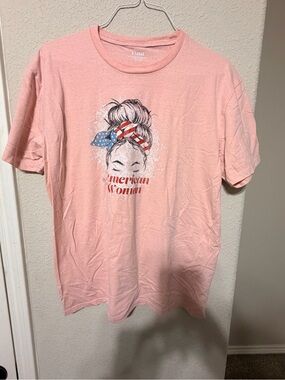 Pink 'American Woman' Graphic Tee
